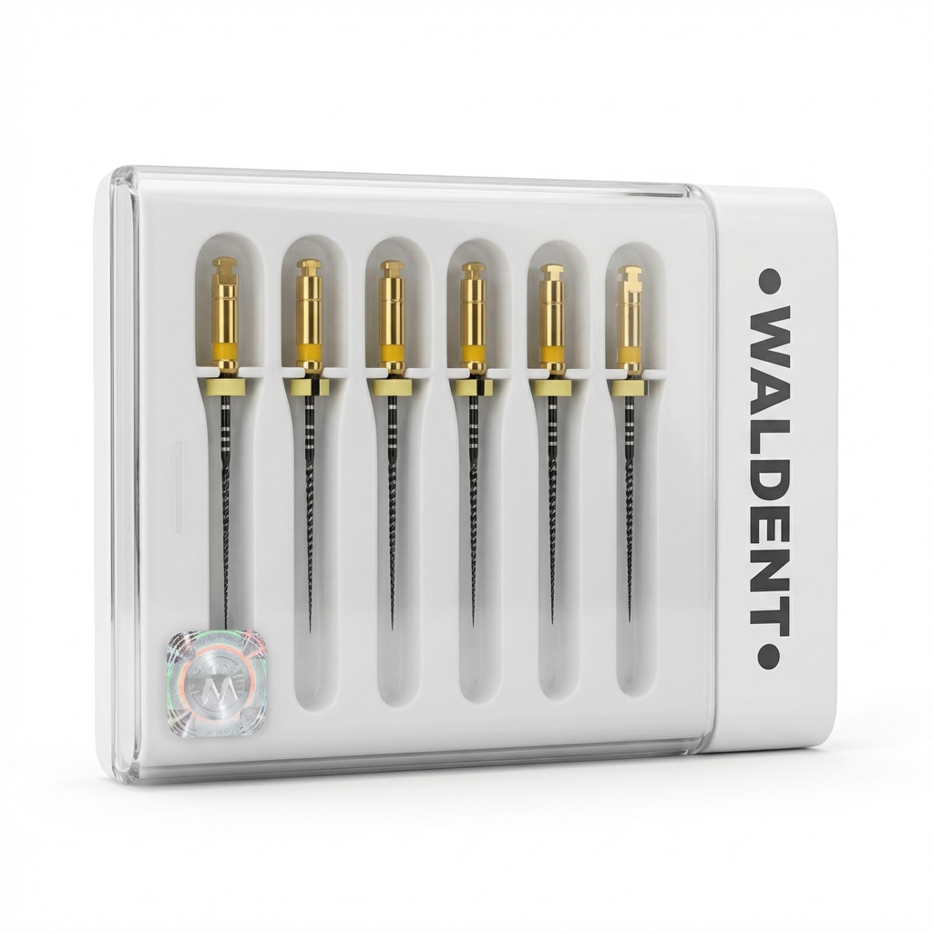 Waldent Wal-flex Gold Rotary Files 25mm - W2 (19/2%) (Pack of 6) 