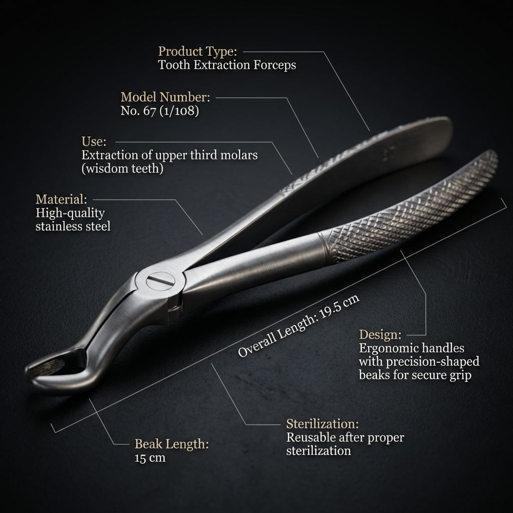 Waldent Tooth Extraction Forceps Upper Third Molar No.67A (1/108)