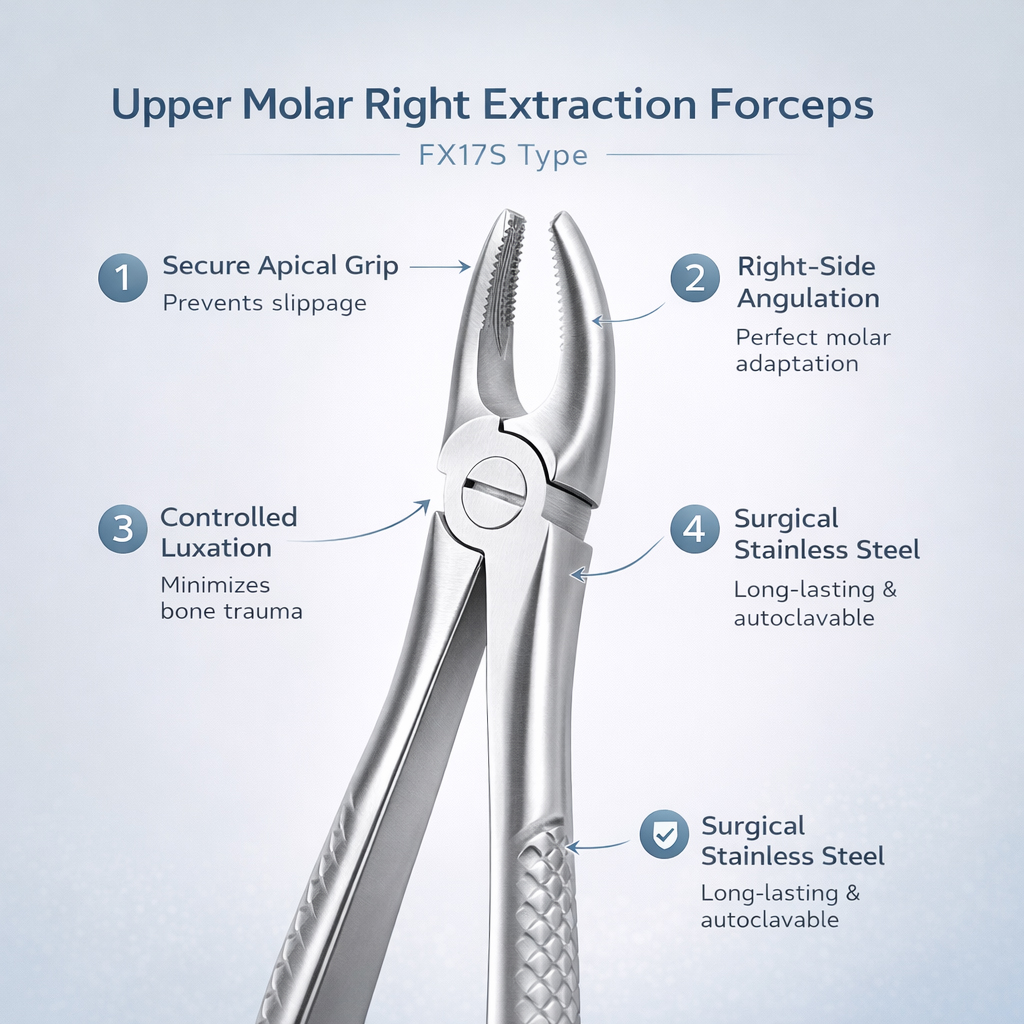 GDC Extraction Forceps Upper Molars Right Standard - FX17S