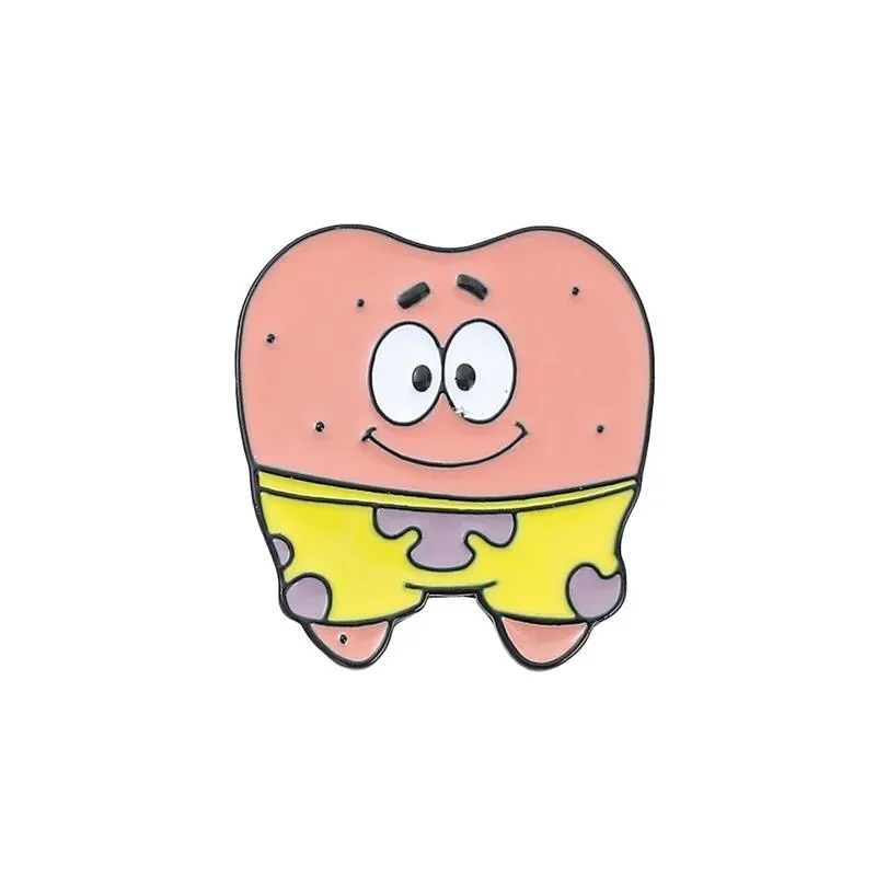 iDentical Patrick Star Tooth Shape Brooch - Pack of 1 (ZYR-7014)