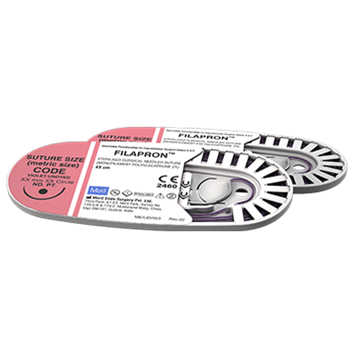 Meril Filapron #3-0 Polyglecaprone 25 Suture With Black Needle (PCL30 1764V) - Pack of 12