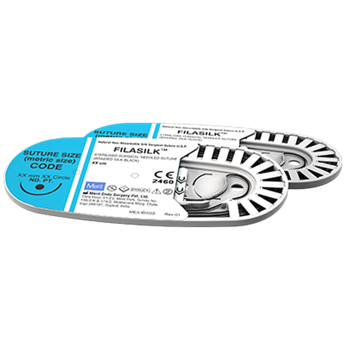 Meril Filasilk #4-0 Black Braided Silk Suture (SLK40 5082) - Pack of 12