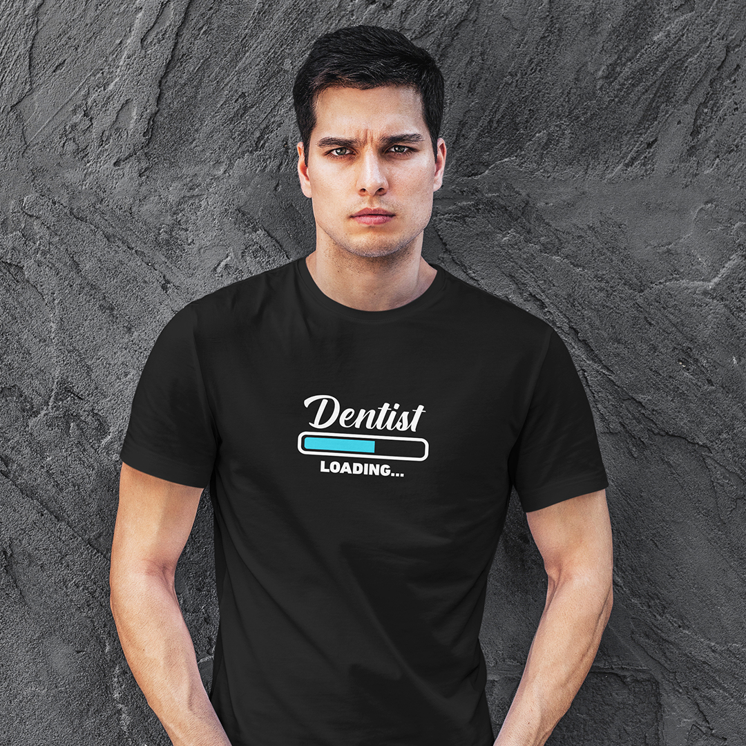 DentiCrew Round Neck Cotton T-Shirts Black - Dentist Loading