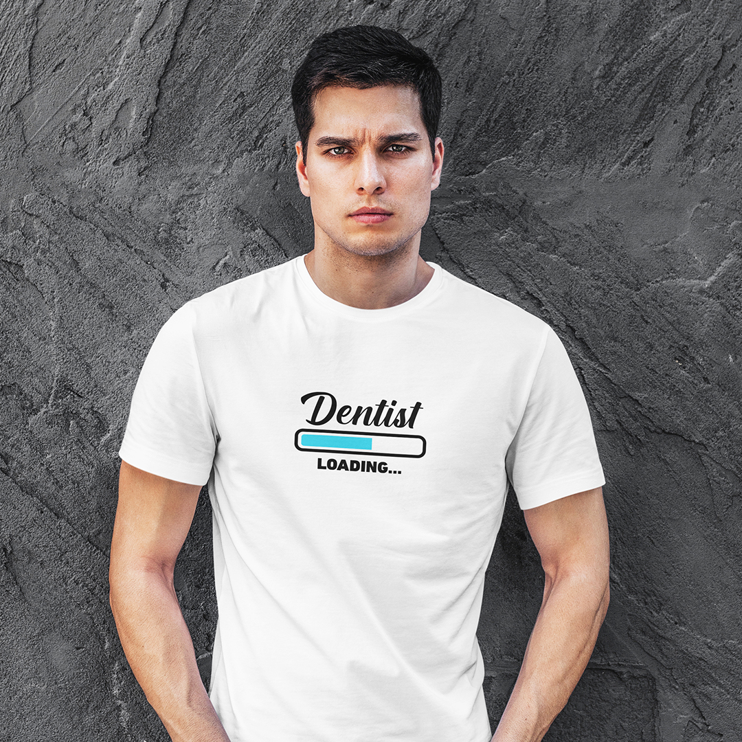 DentiCrew Round Neck Cotton T-Shirts White - Dentist Loading
