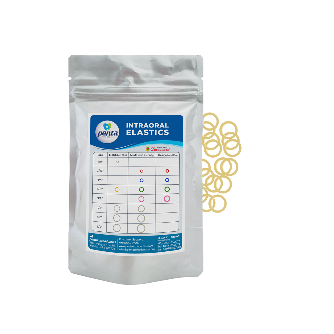 Penta Ortho Intraoral Elastics - Light & Medium (Pack of 1000)