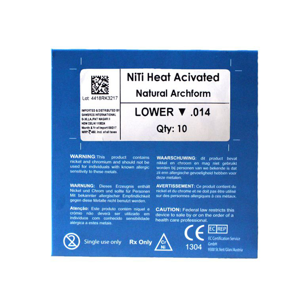 Prime Ortho NiTi Heat Activated Archwires - Round (10/Pk)