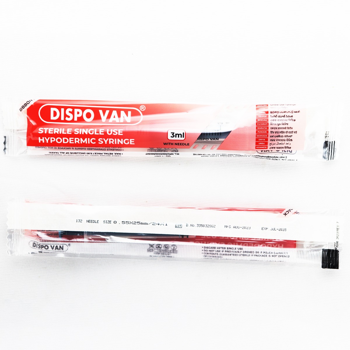 Hmd Dispo Van Syringe 3ml | 24 Gauge | 1 Inch Needle