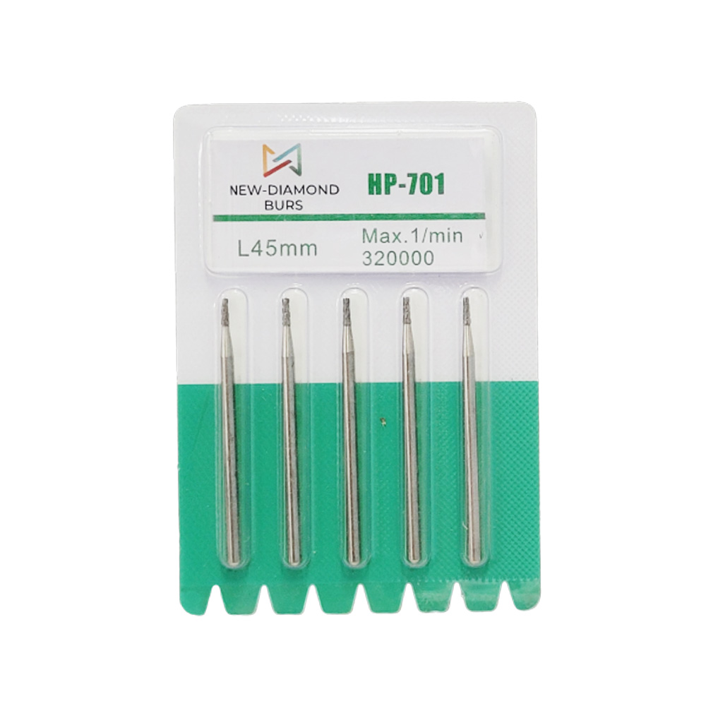 NewDiamond Cross-Cut Taper Fissure Carbide Straight Handpiece Burs -701 (Pack of 5)