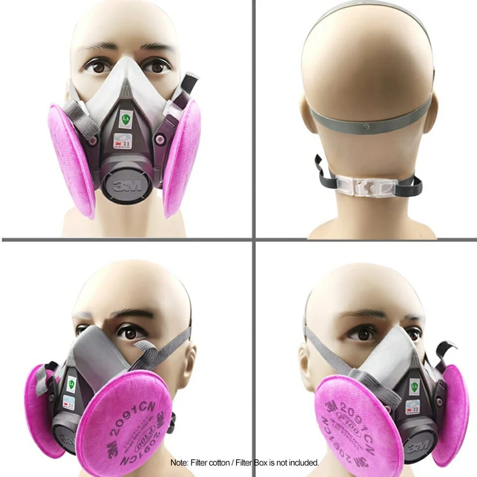 3M 6200 Respirator Mask With 2091 P100 Filters