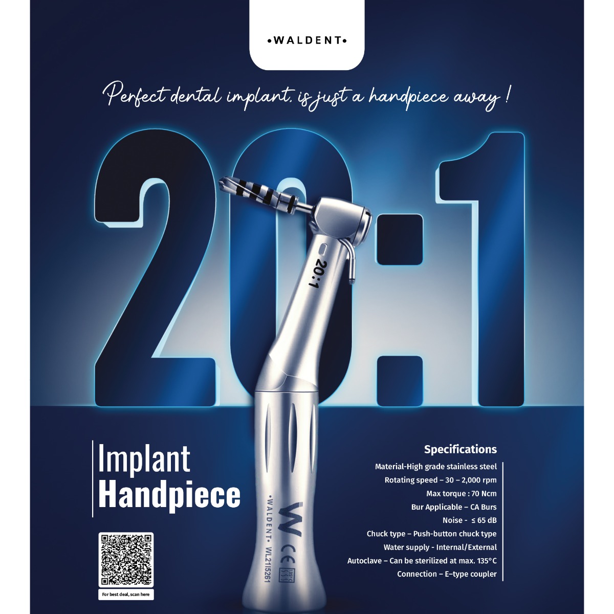 Waldent Dental Implant Handpiece 20:1 (W-772)