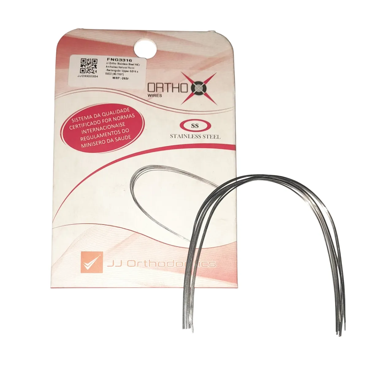 JJ Ortho Stainless Steel NiCr Archwires Natural Form - Rectangular