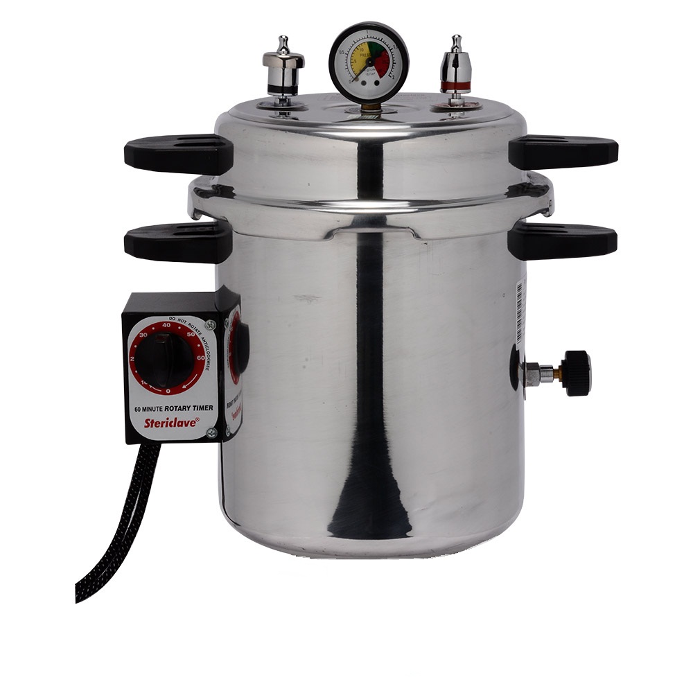 Life Stericlave 30 Litres Electric With Rotary Timer And 2 Drums  (11x5inches, 11x9inches) (ST1216MET) (Suitable for Sterilizing IMPLANT KIT)