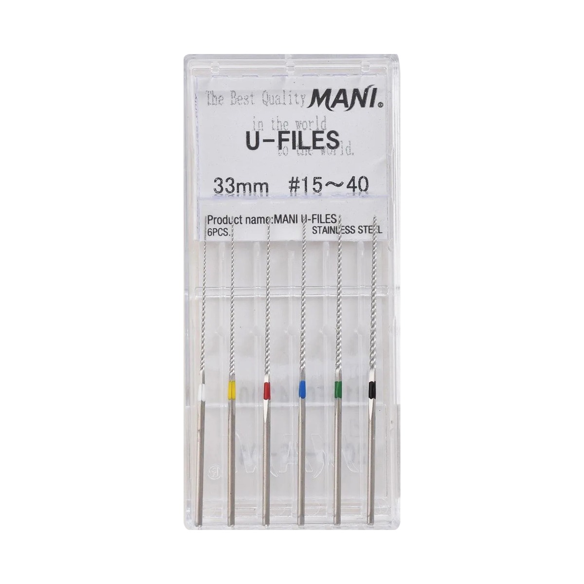 Mani Ultrasonic Files Assorted 33mm # 15-40