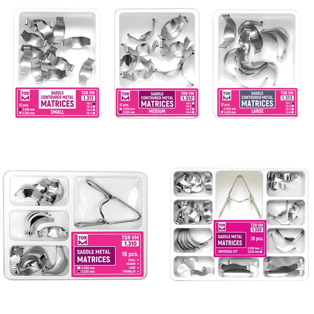 Tor Vm Metal Saddle Contoured Matrices 12 Pcs (Small) 1.311(H35)