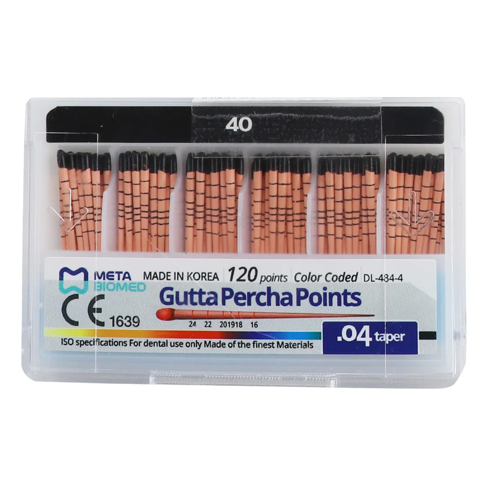 Meta Gutta Percha Points Special Taper - 4% #40 (Pack of 120)