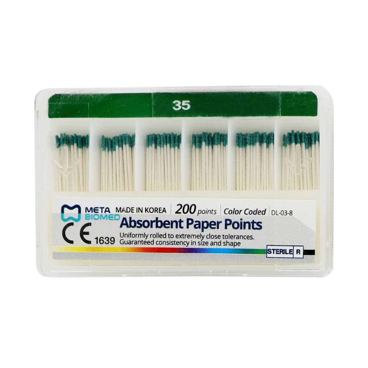 Meta Biomed Endodontic Paper Points – Color Coded F1 F2 F3, Box Of 60, Korea Made