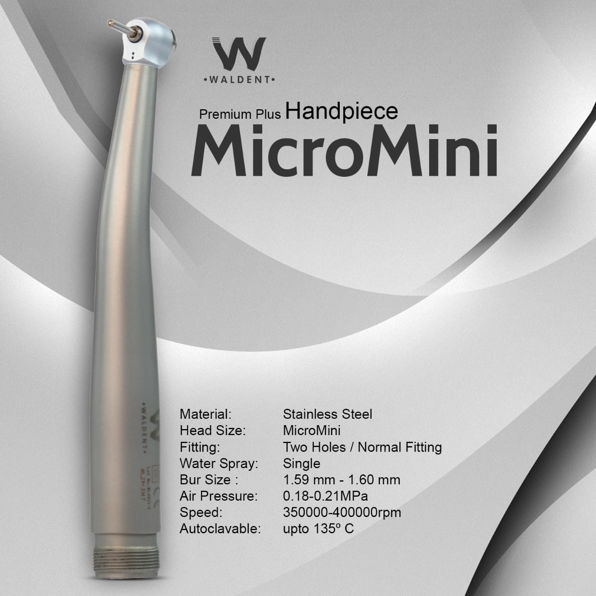 Waldent Premium Plus MicroMini Handpiece And Cartridge