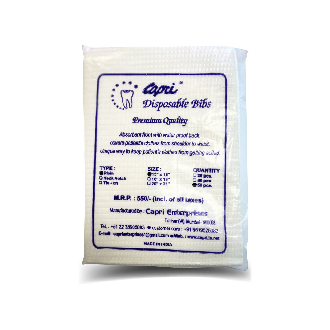 Capri Disposable 2 Ply Patient Bibs 13"x18" 