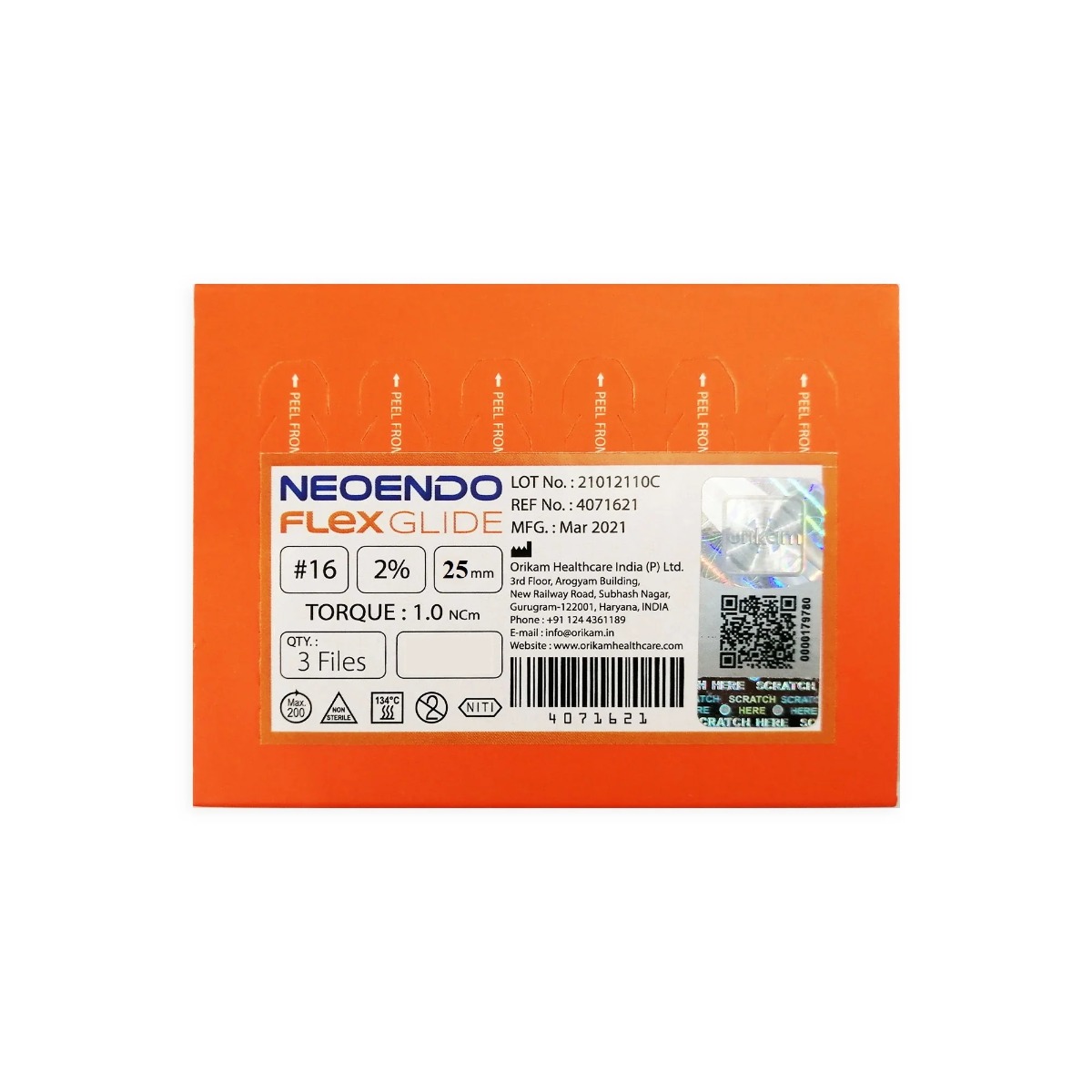 Neoendo Flex Glide File 25mm 2% #16 (Pack of 3)