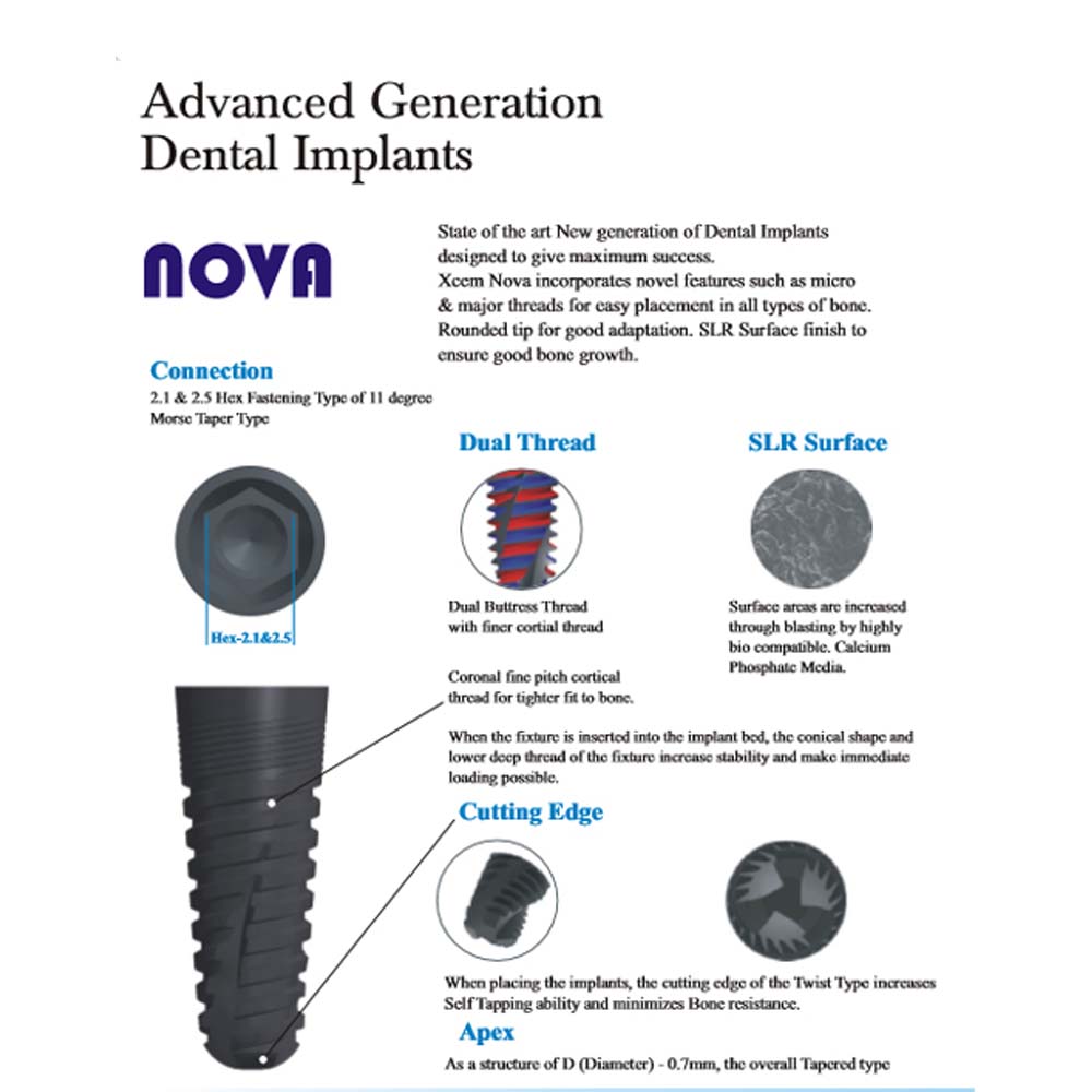 Xcem XN Submerged Dental Implant 4.5mm