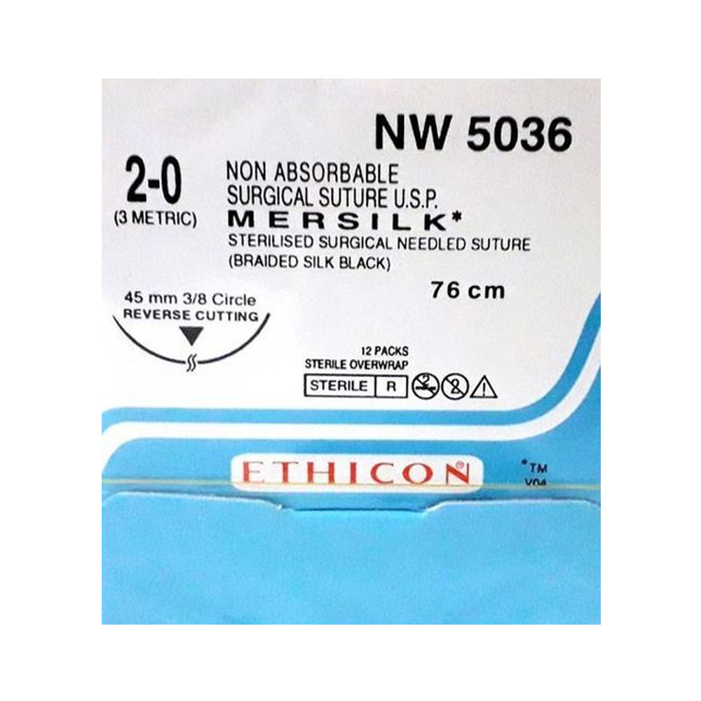 Ethicon Mersilk #2-0 Black Braided Suture