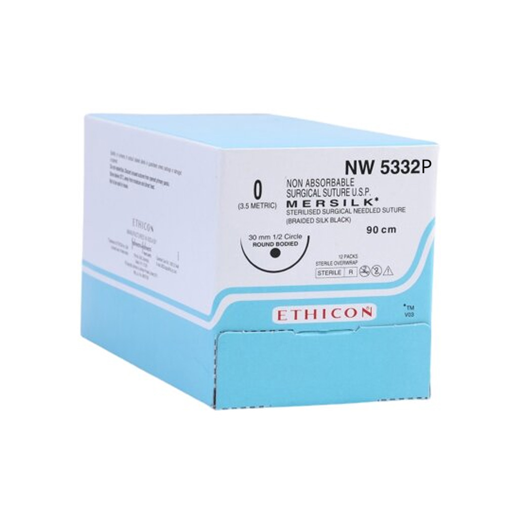 Ethicon Mersilk #0 Black Braided Suture