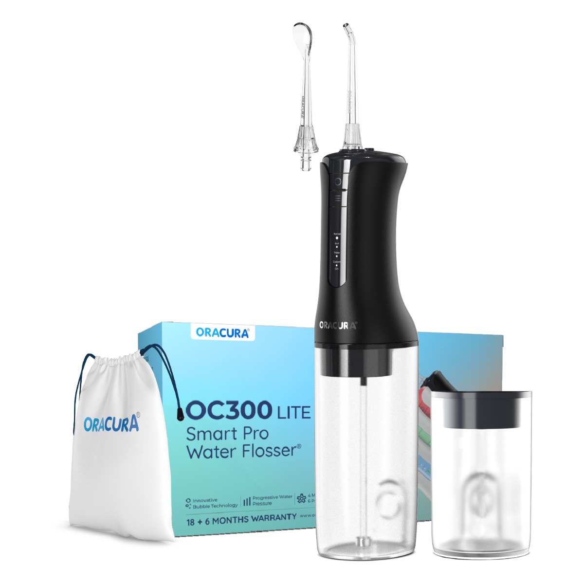 Oracura OC300 Lite Smart Pro Water Flosser - Black