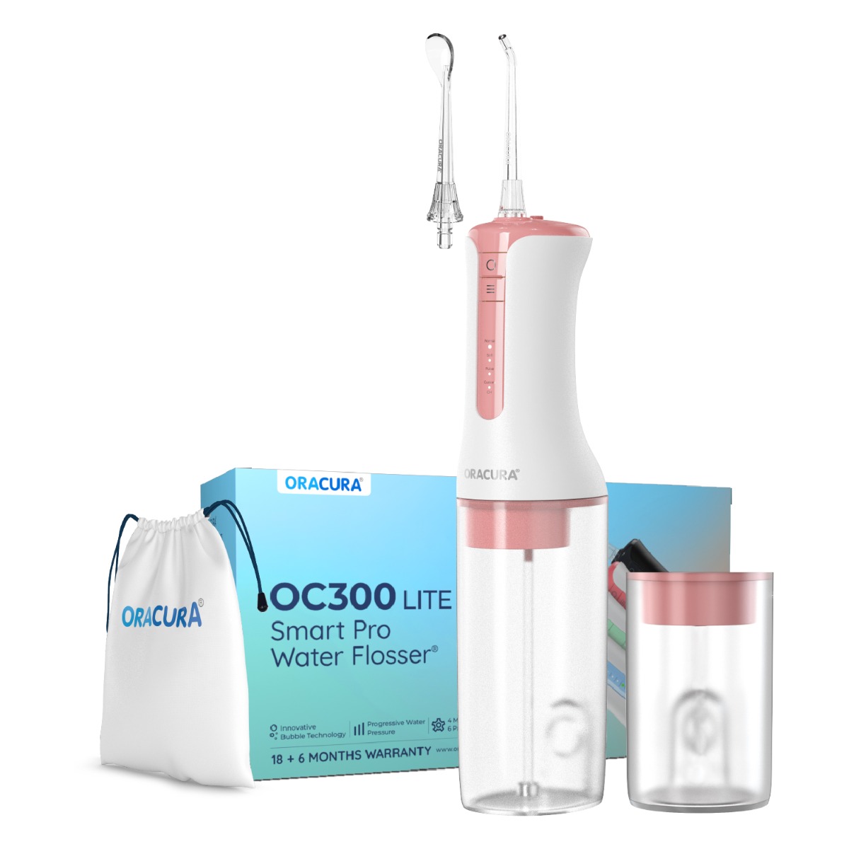 Oracura OC300 Lite Smart Pro Water Flosser - Peach