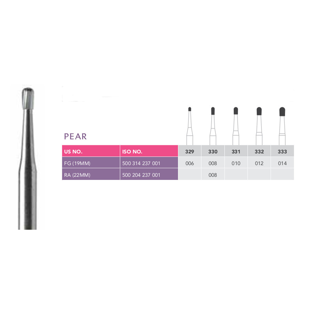 Prima Dental Pear Bur (Pack of 5)