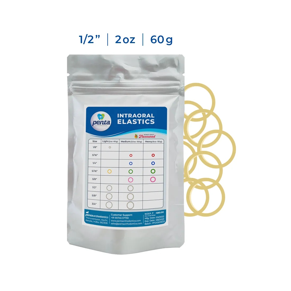 Penta Ortho Intraoral Elastics - size 1/2-2 Oz 