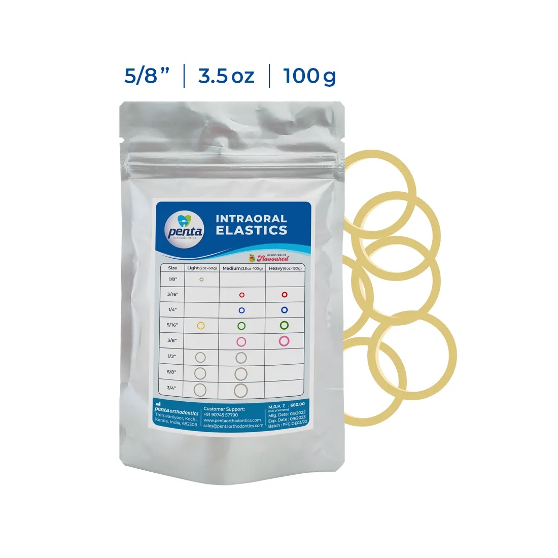 Penta Ortho Intraoral Elastics - size 5/8 -3.5 Oz