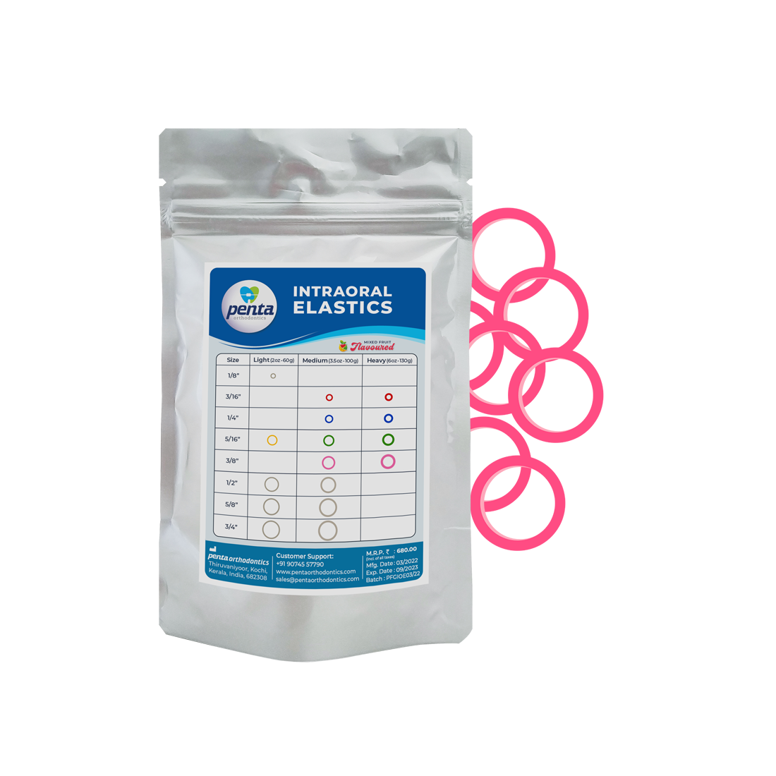 Penta Ortho Intraoral Elastics - Light & Medium (Pack of 1000)