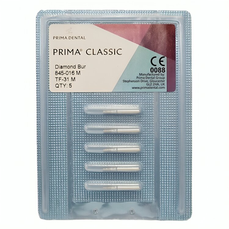 Prima Dental Taper Flat End Bur FG (Pack Of 5 Burs) 845 (016)