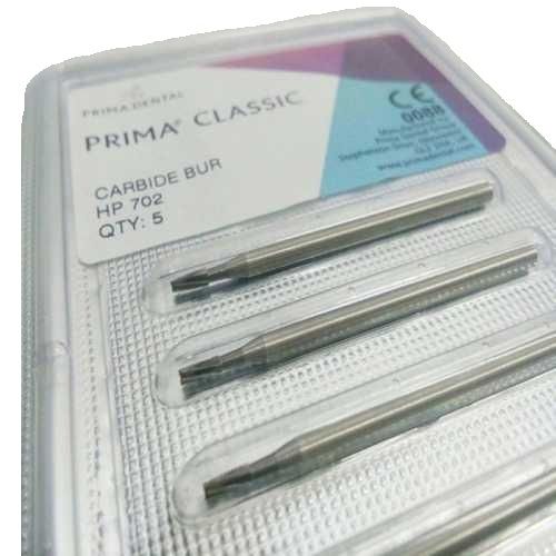 Prima Dental Carbide Straight Handpiece Taper Fissure Burs (Set Of 5 Burs)