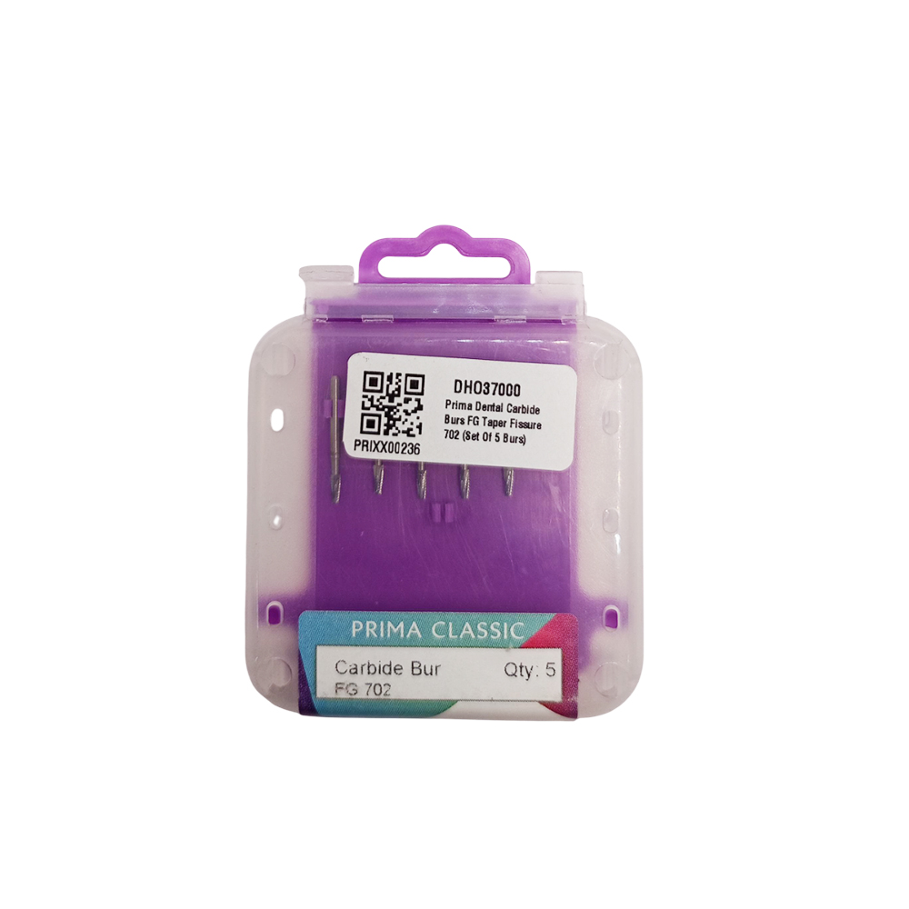 Prima Dental Carbide FG Airotor Burs Taper Fissure 702 (Set Of 5 Burs)