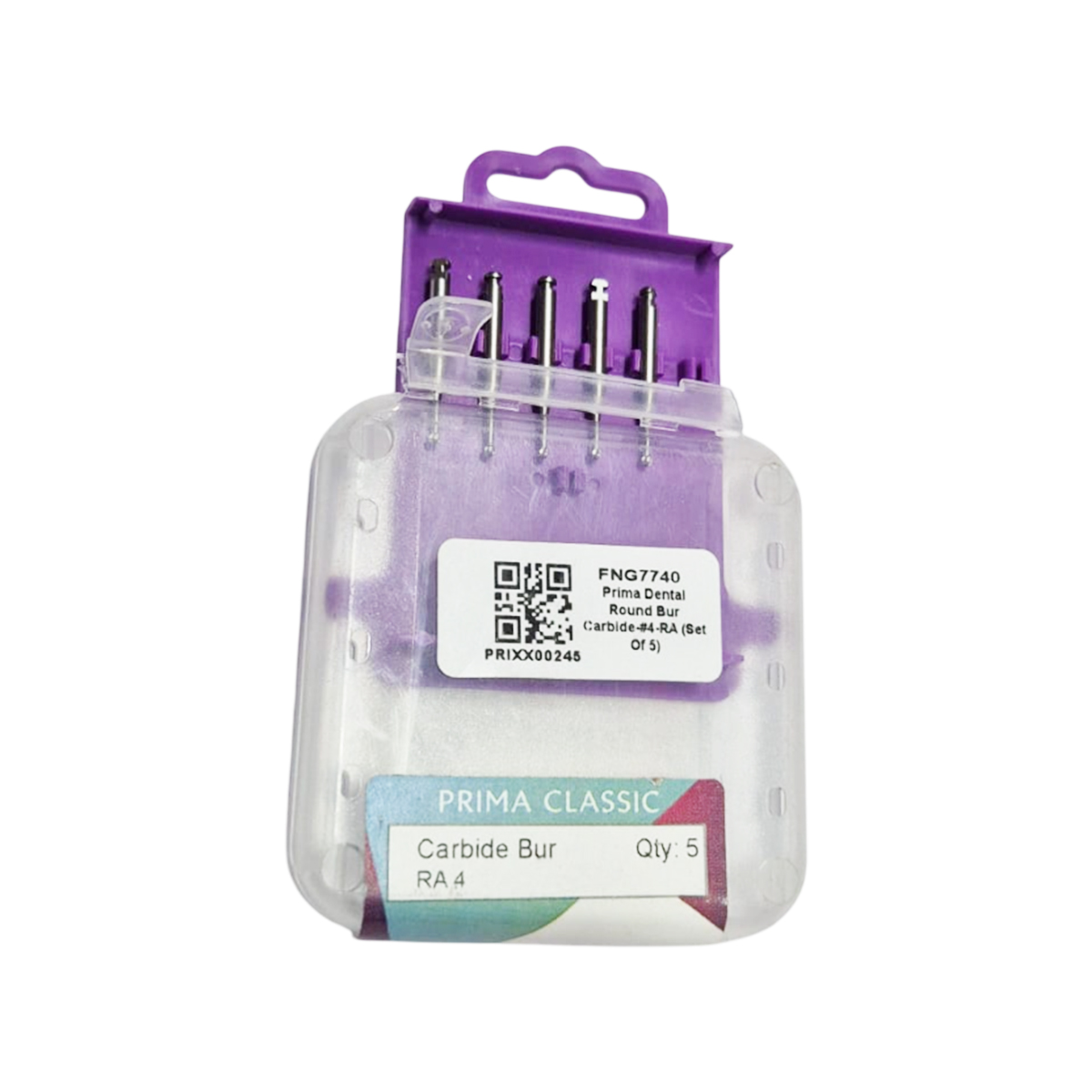 Prima Dental Round Bur Carbide-#4-Contra-Angle (Set Of 5)