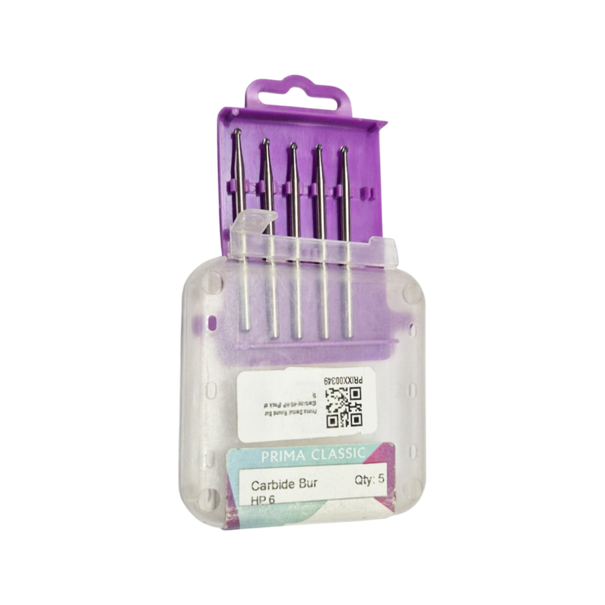 Prima Dental Round Straight Handpiece Bur (Carbide)-#6-HP (Pack of 5)