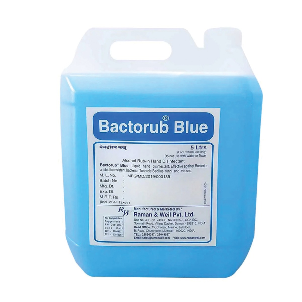 Raman & Weil Bactorub Blue Hand - 5Ltr