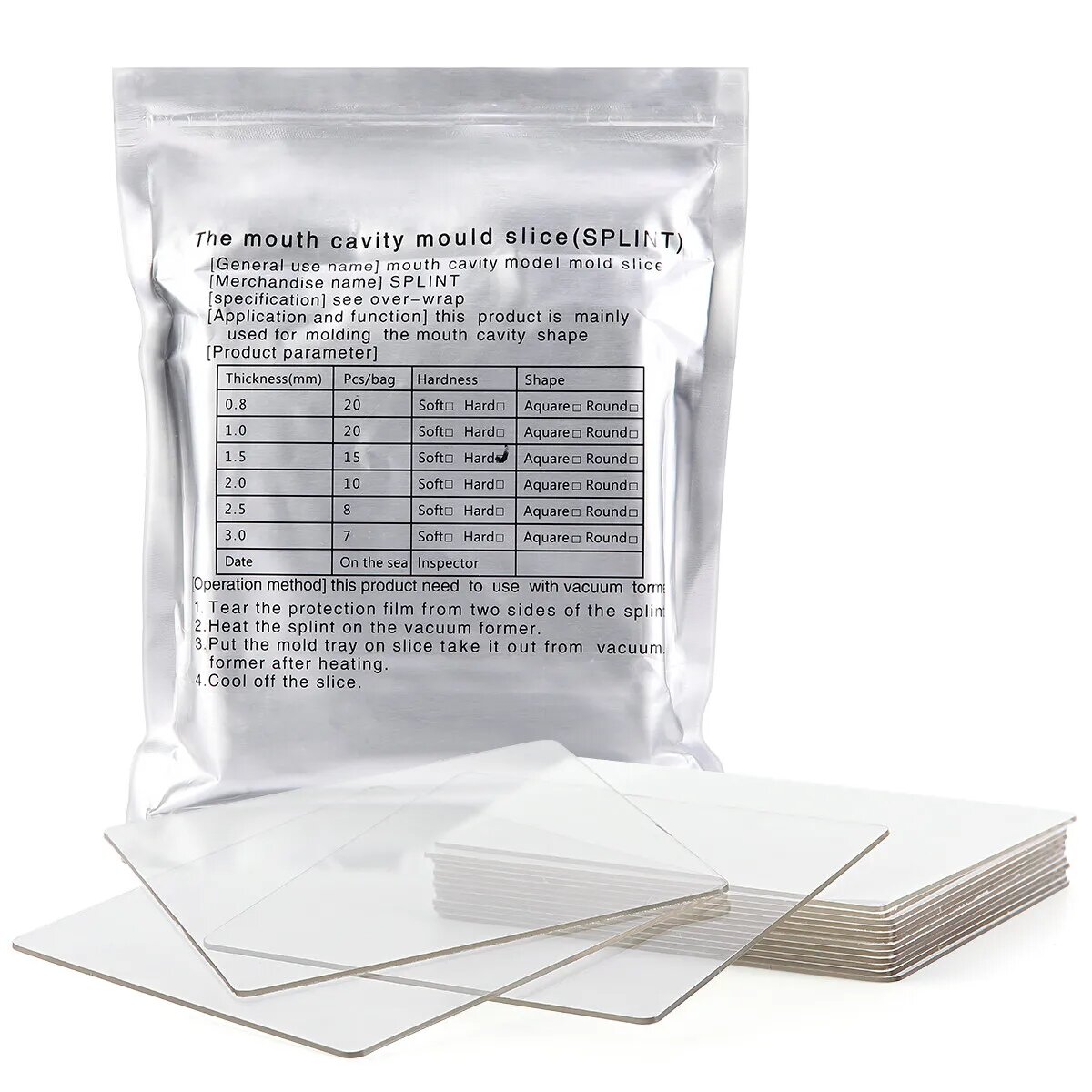 U Ortho Vacuum Forming Splint Sheets - Hard