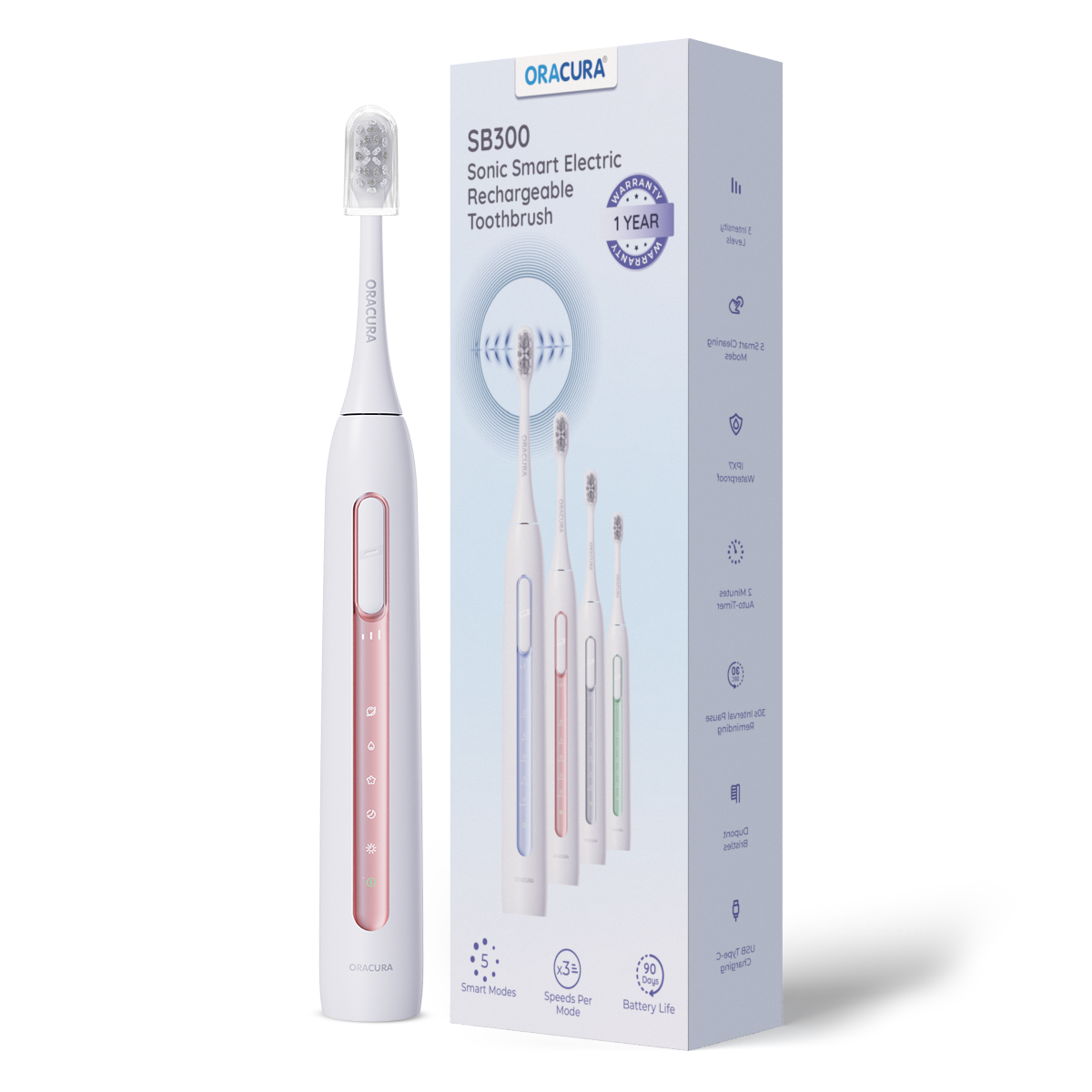 Oracura SB300 Sonic Smart Electric Rechargeable Toothbrush