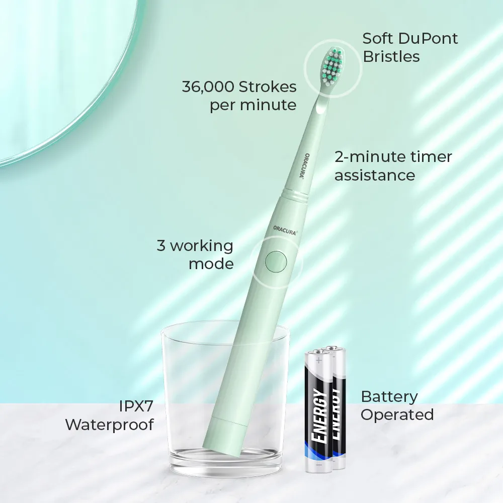 Oracura SB100 Sonic Lite Electric Battery Operated Toothbrush