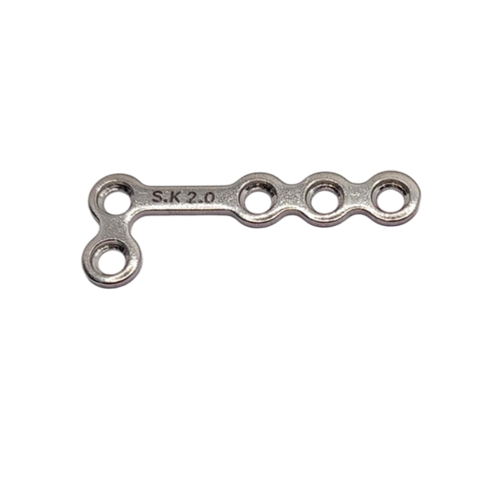 SK Surgicals SS Mini Bone Plates L Shape 90° With Gap - 2mm