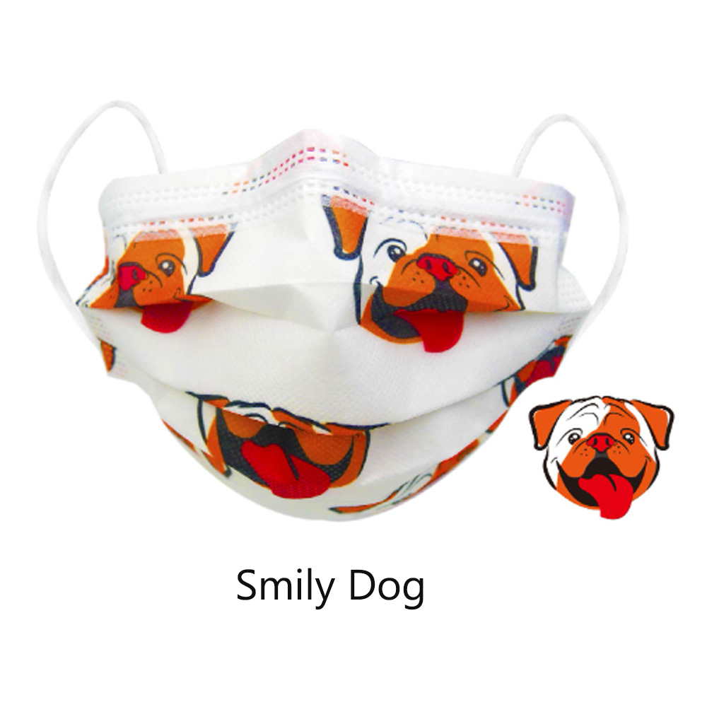 Waldent 3 Ply Printed Mask - Smily Dog (Pack of 50)