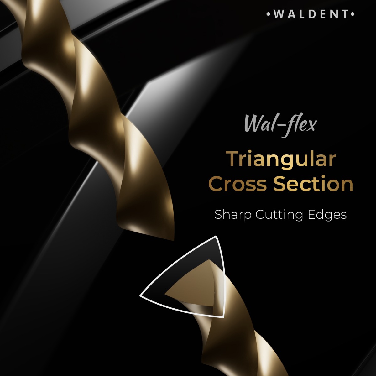 Waldent Wal-flex Gold Rotary Files 25mm