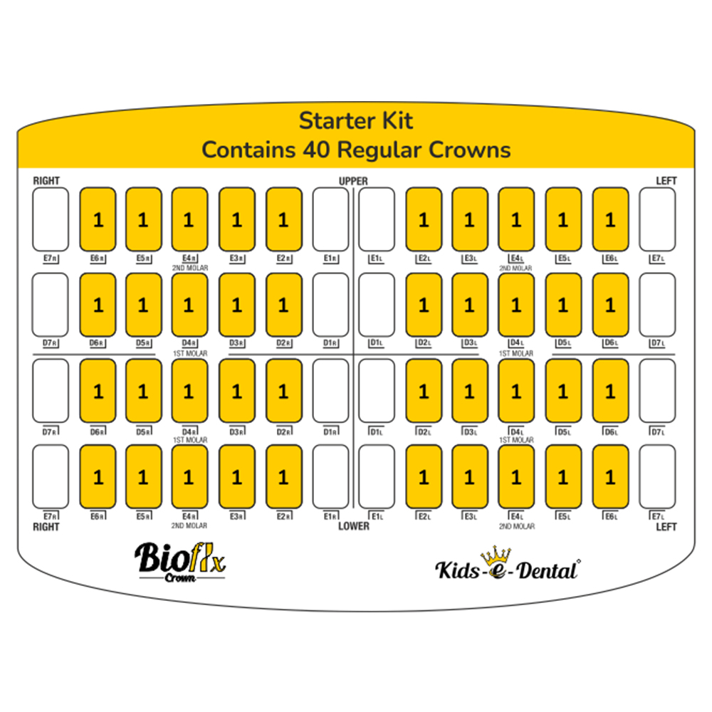 Kids-e-Dental Bioflx Posterior Crown Starter Kit (40 Crowns)