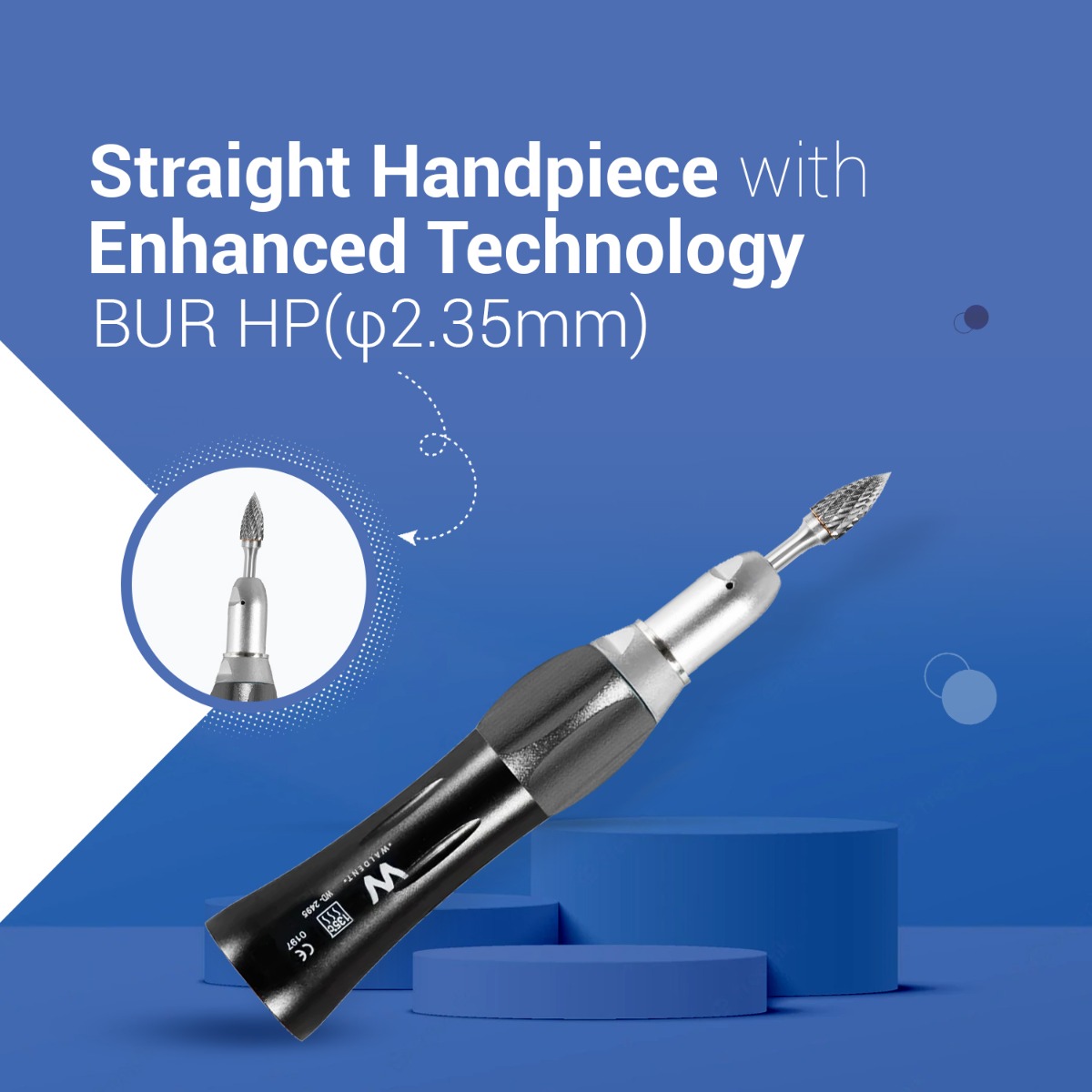 Waldent Straight Handpiece Special Edition - Black (W-134) 