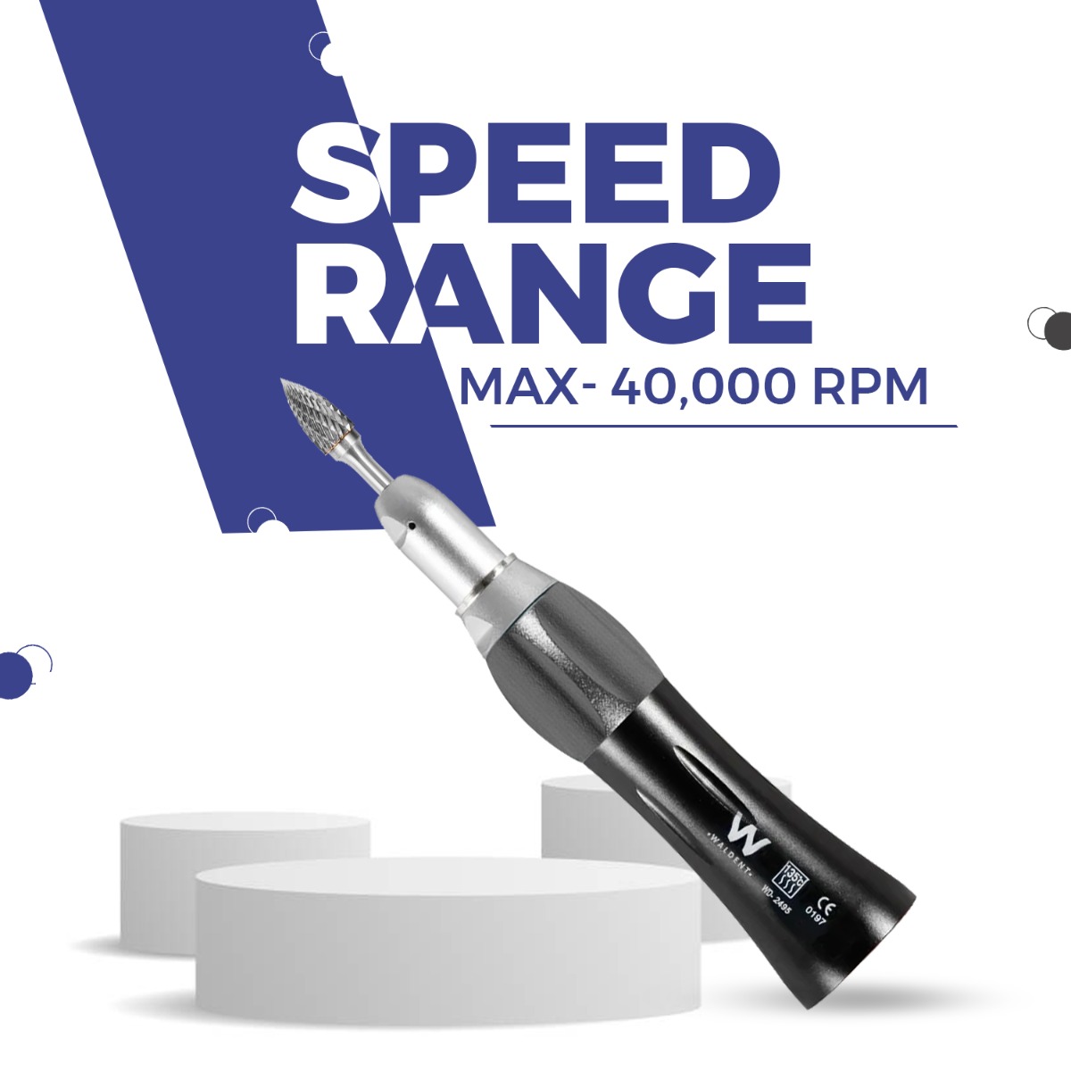 Waldent Straight Handpiece Special Edition - Black (W-134) 