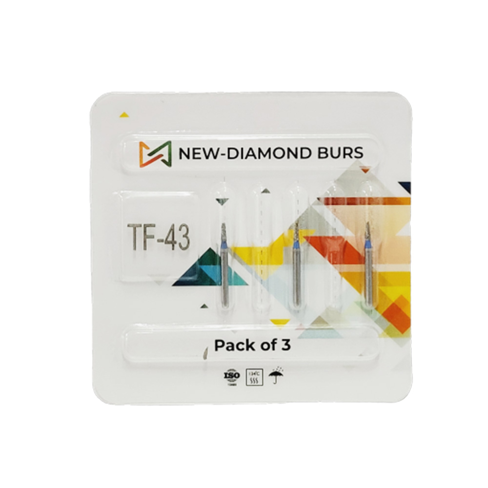 NewDiamond Taper Fissure FG Diamond Bur TF-43 ( Pack Of 3)