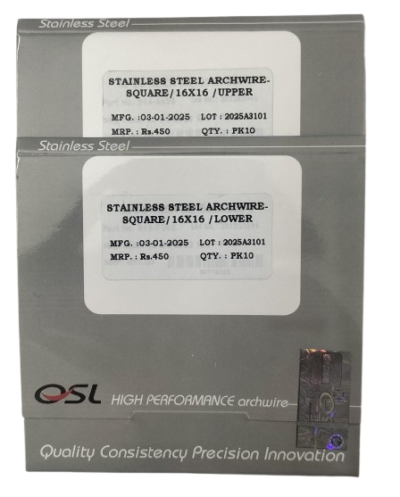 OSL SS Square Form Archwires - Square (Pack Of 10)
