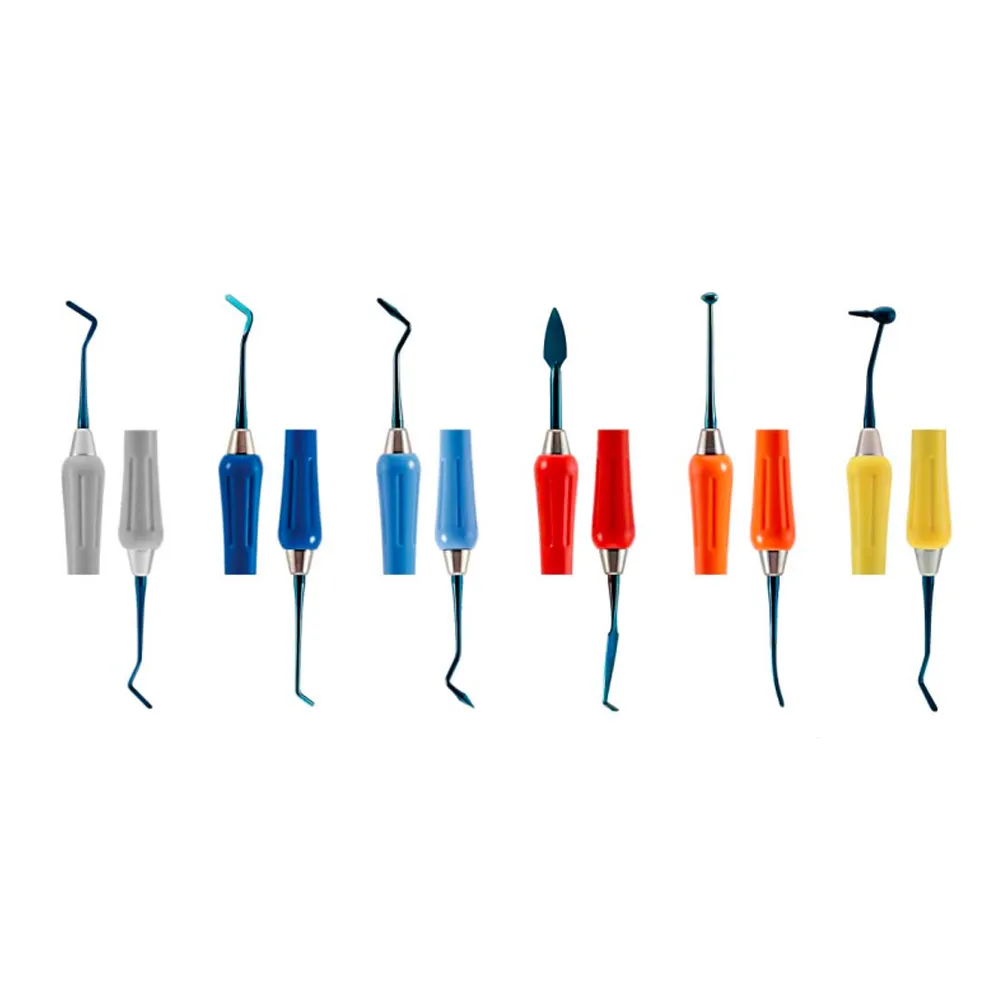GDC Composite Instrument Titanium Blue Silicone Handle Set of 6